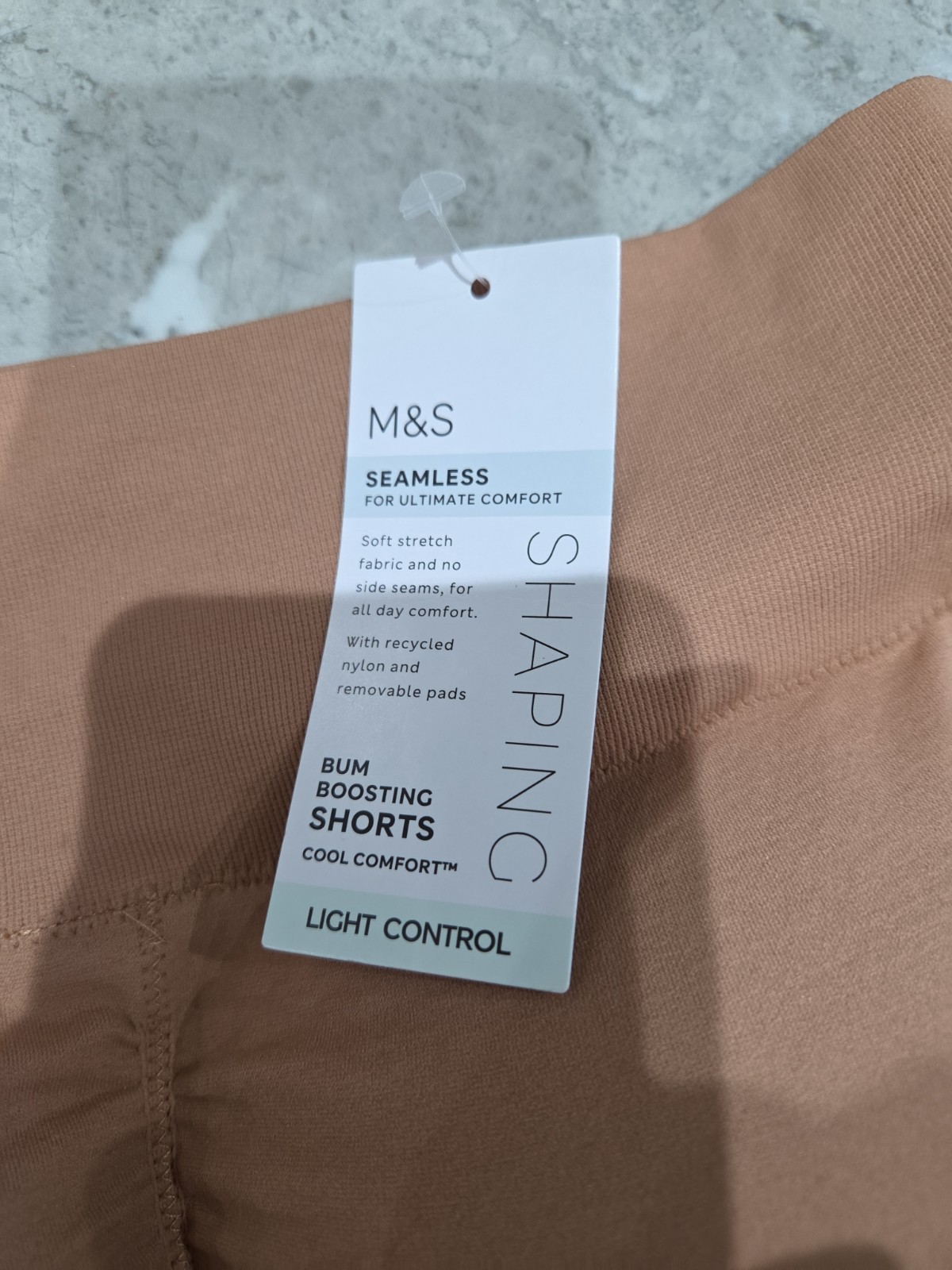 M&S Cool Comfort Seamless Bum Boosting Shorts SIZE M 12-14 RICH AMBER