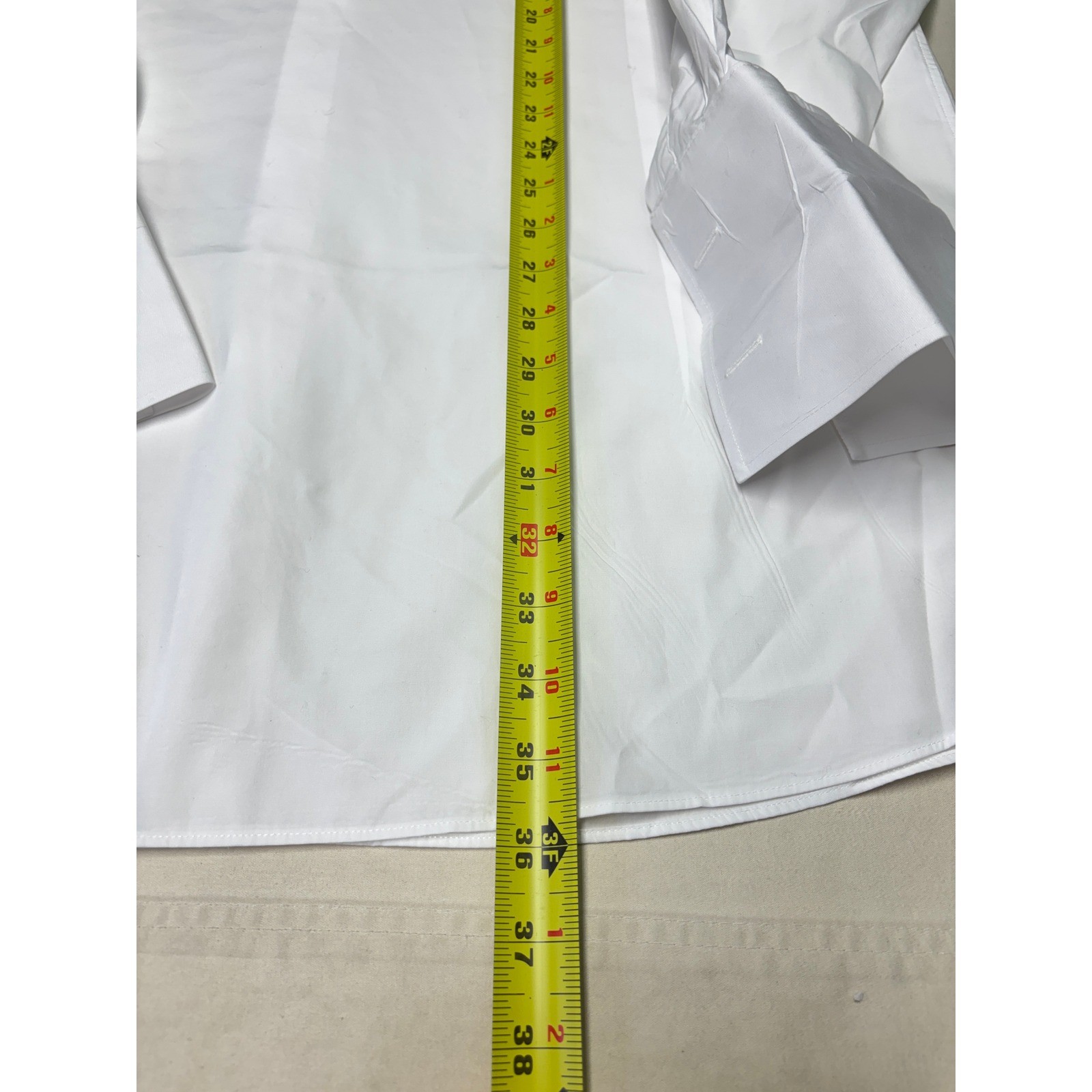 Proper Cloth Mens White Broadcloth Dress Shirt French Cuff 18.5 37 AC1855051A1