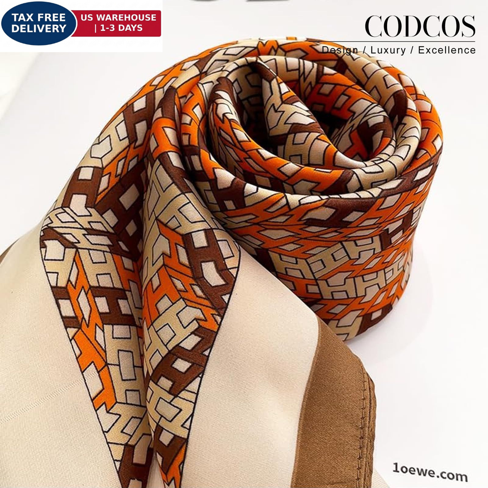 CODCOS 27.5 Inch Silk Feeling Scarf for Women Square 27.5-inch 1PACK, A026