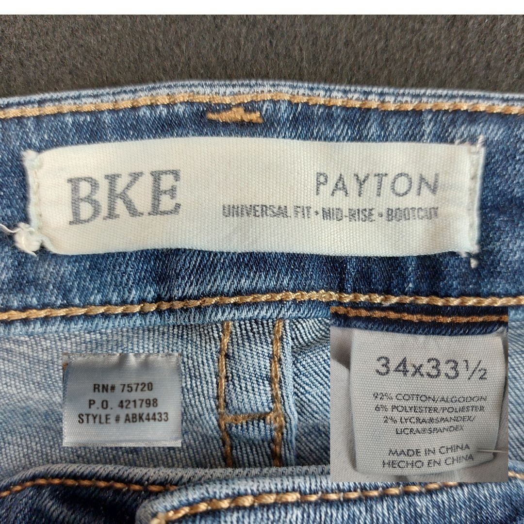 BKE Payton Universal Fit Bootcut Jeans Women’s 34×33.5 (Fit 36×32) Distressed