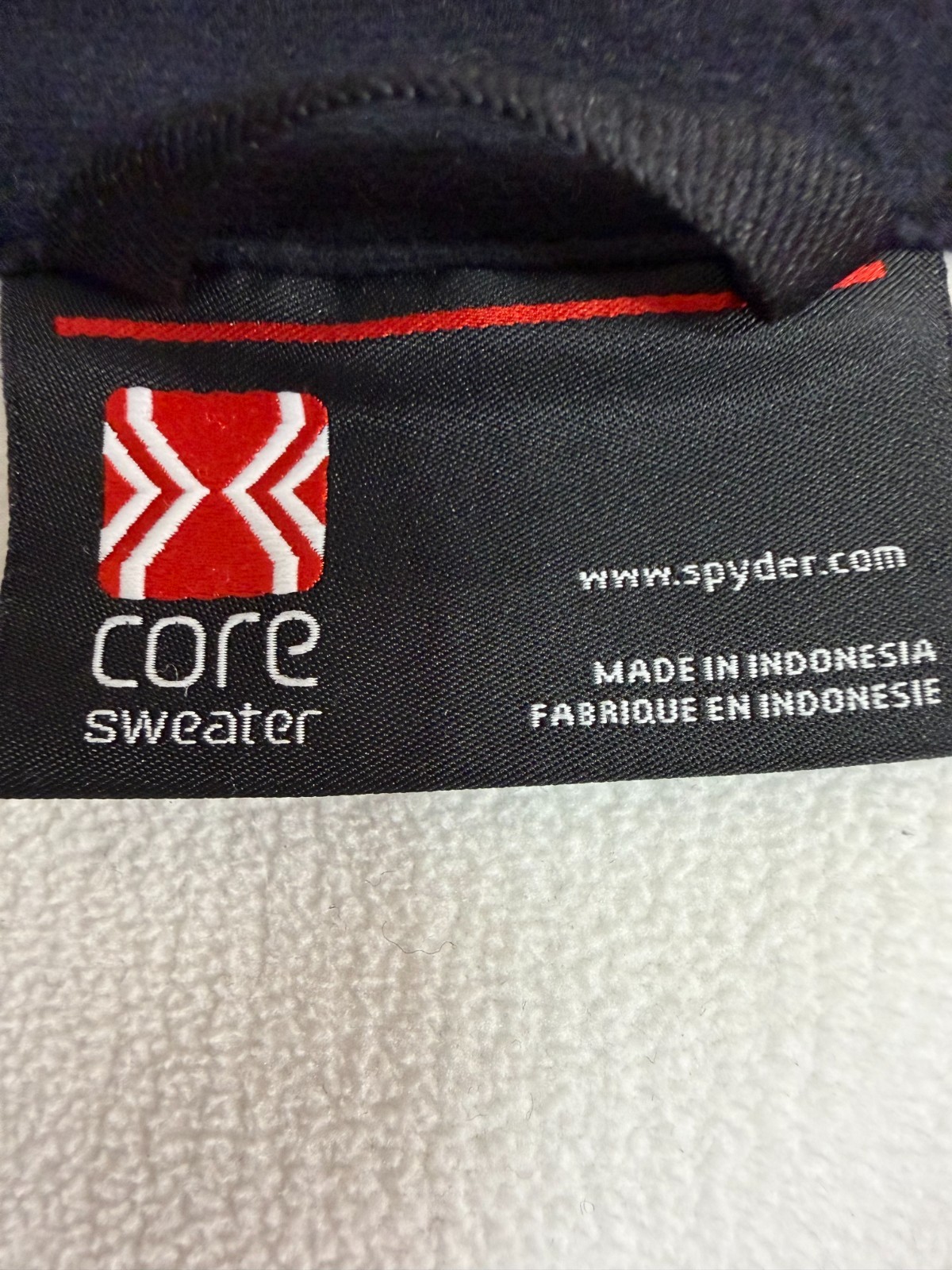 Spyder Mens Large Core Sweater Half Zip Pullover Waffle Knit White Black Outdoor