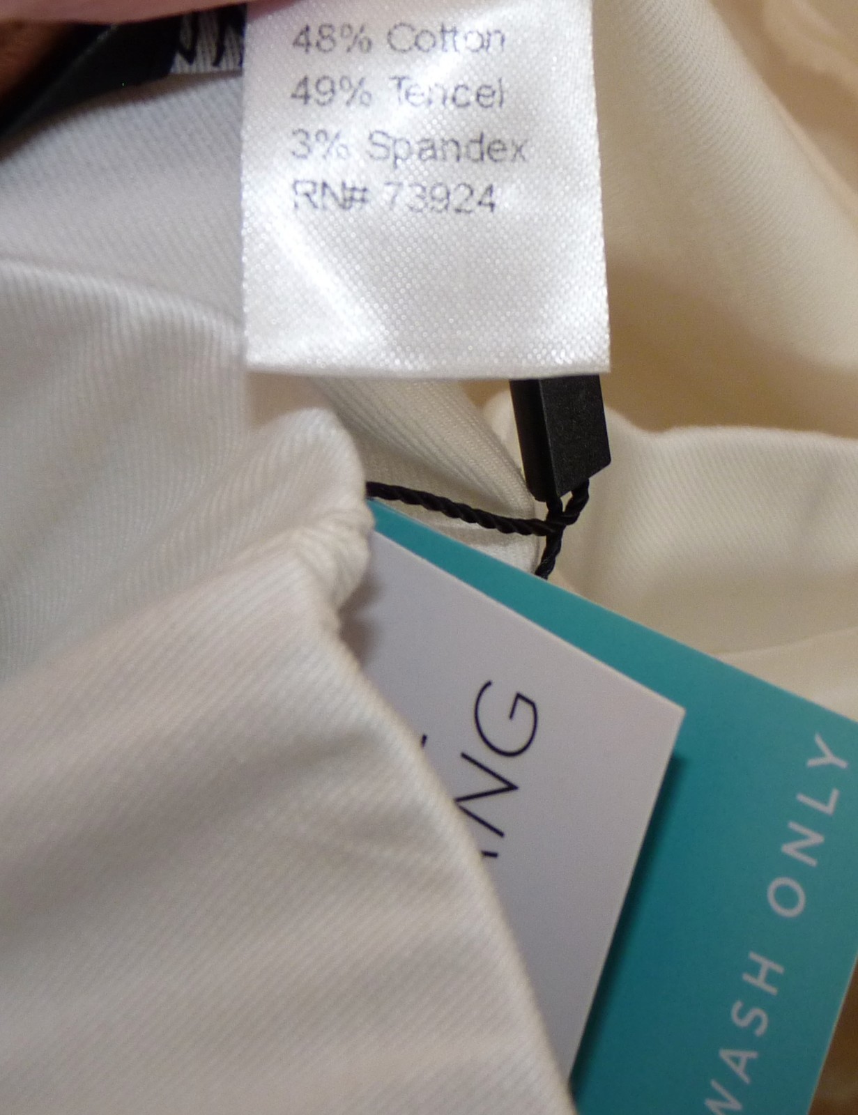 MING WANG White Twill Pants Stretch Waist S NWT!