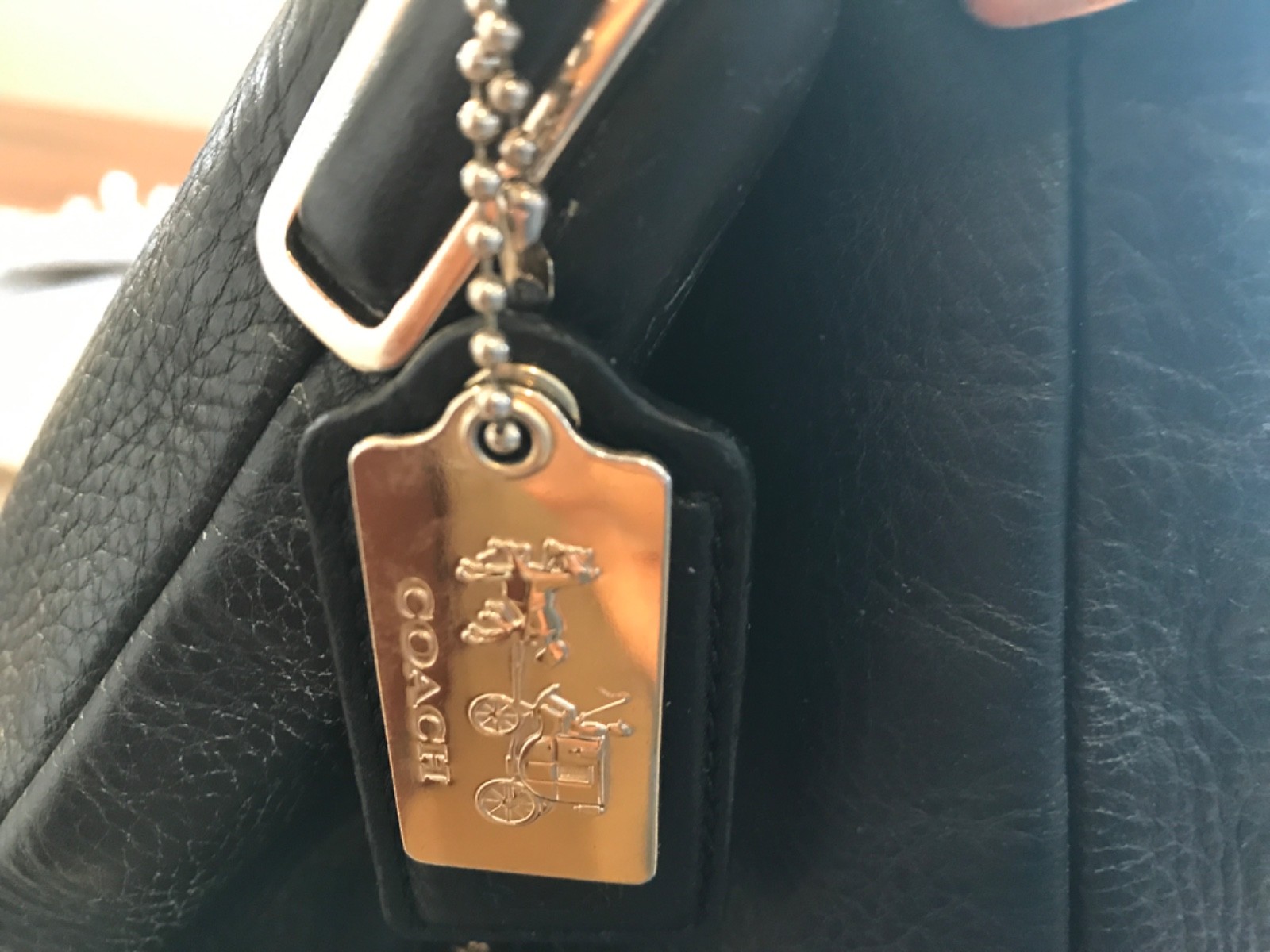 Coach Madison Phoebe Black Pebbled Leather Hobo Satchel Handbag
