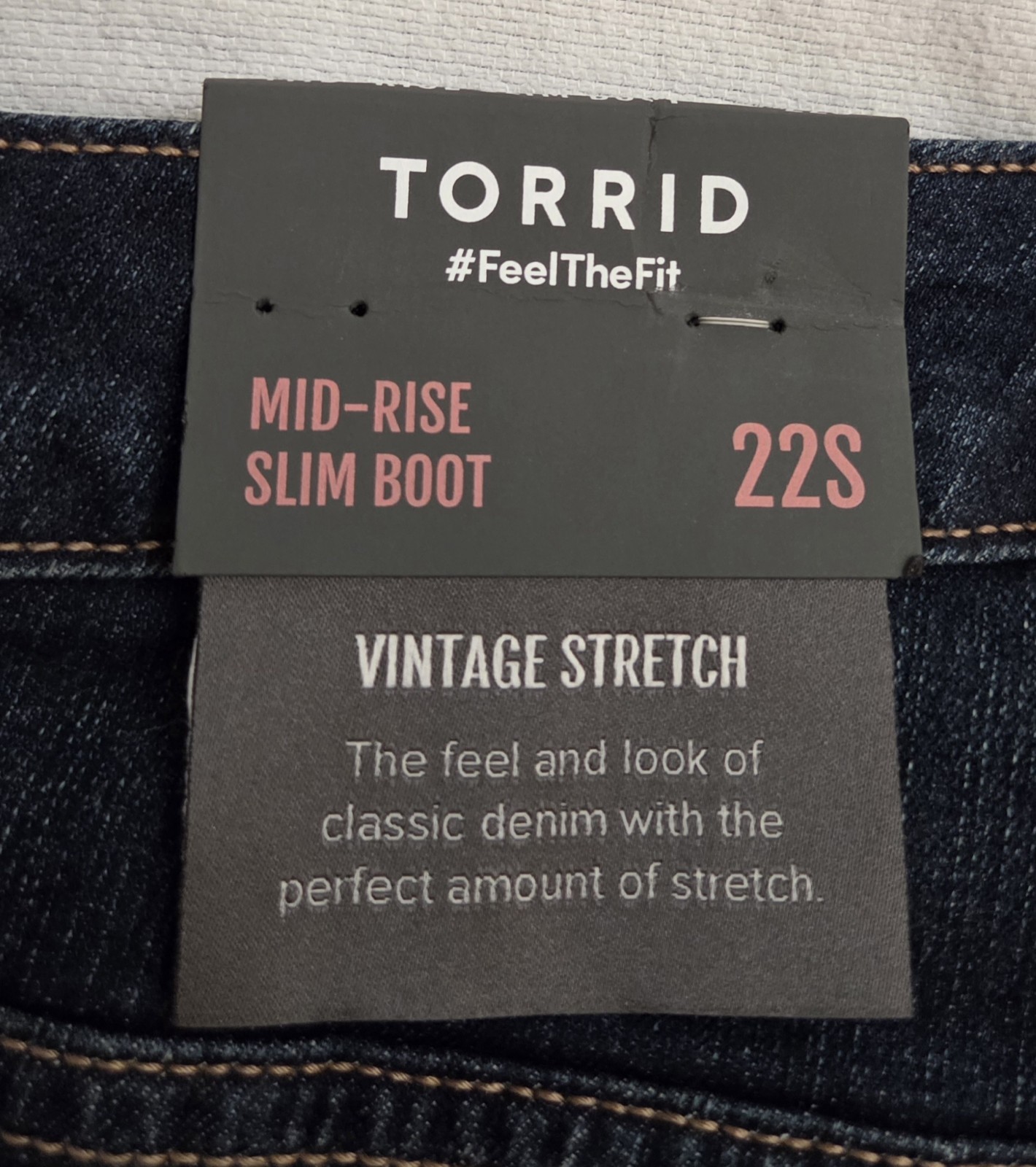 TORRID Plus Size Slim Boot Jean Vintage Stretch Dark Mid Rise Boot Cut 22 SHORT