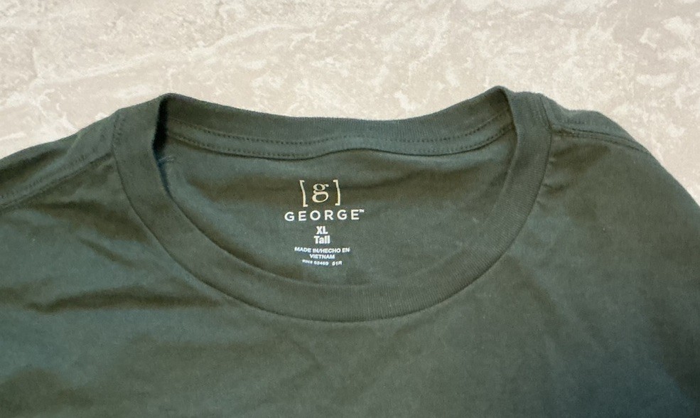 George Men’s T-Shirt Extra Large Olive Cotton Polyester Crew Neck