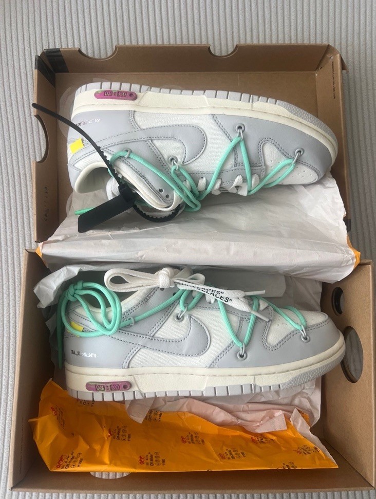 100% Authentic Nike Dunk Low Off White Collab Lot 4 Size 6M 7.5W New In Box