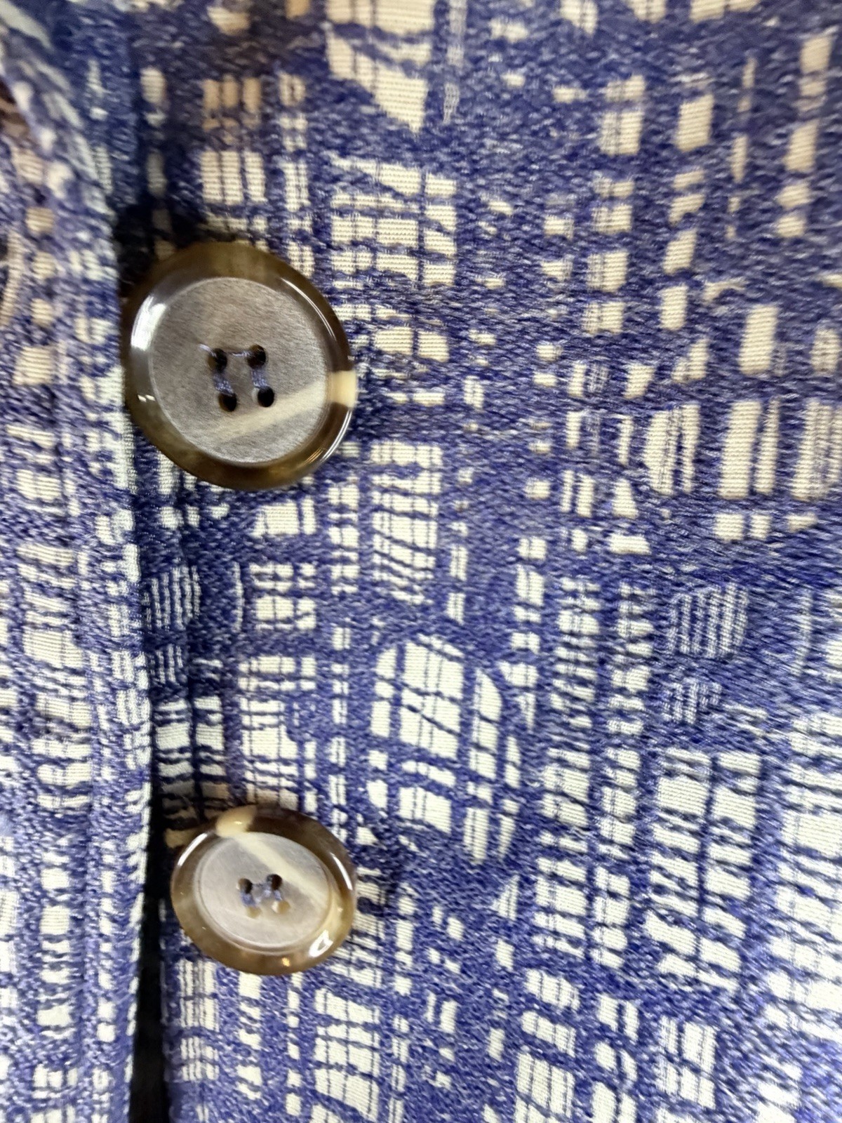 The Man Repeller x PJK Blue Pattern Blazer NWT Size M A-Line Jacket