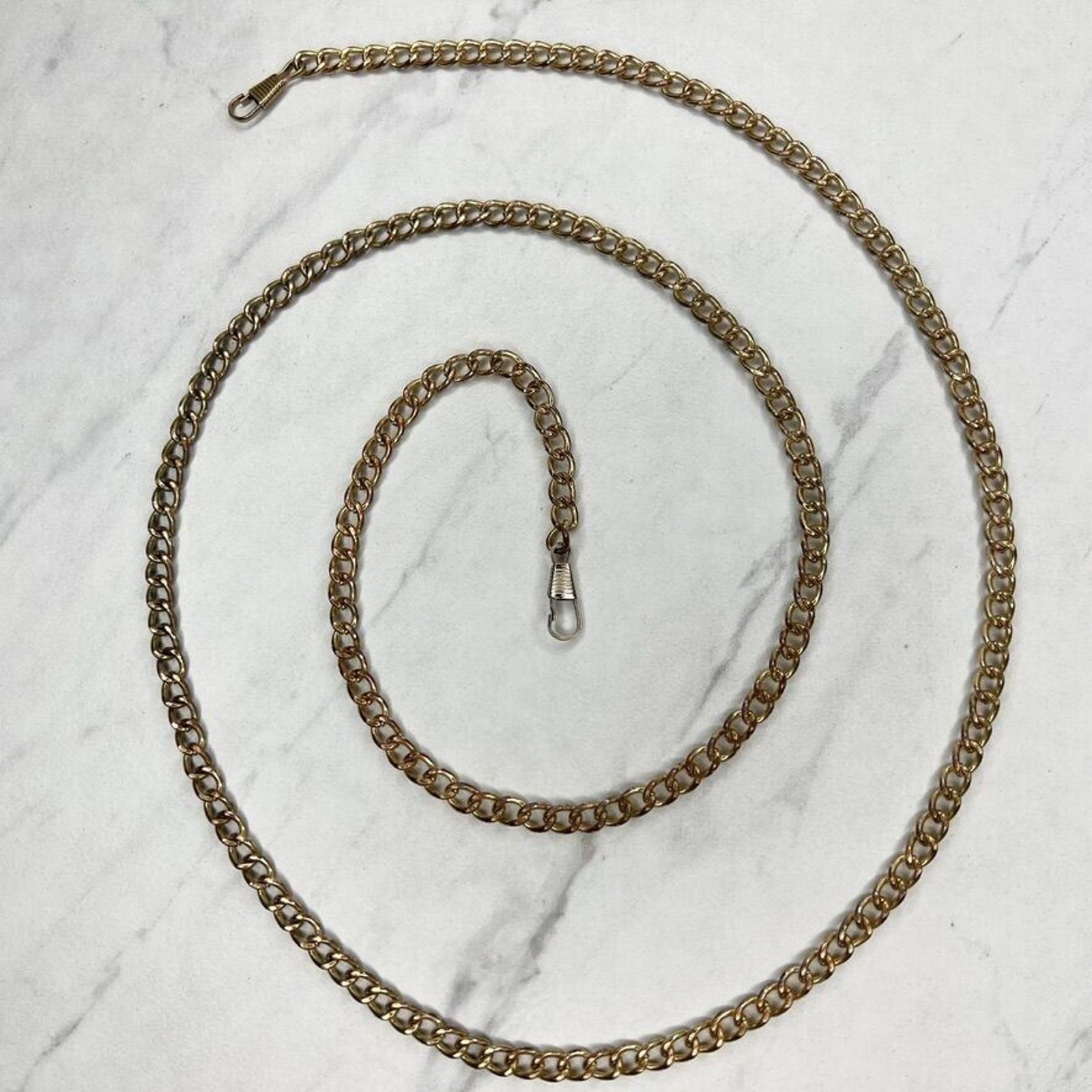 Gold Tone Skinny Chain Link Purse Handbag Replacement Strap 48″