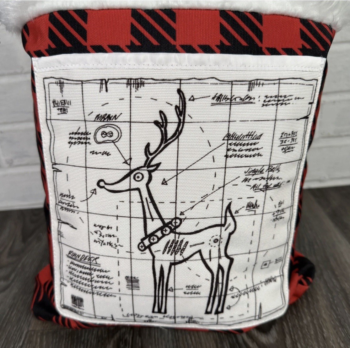 Disney Parks Nightmare Before Christmas Frightfully Festive Tote Bag Plaid Red