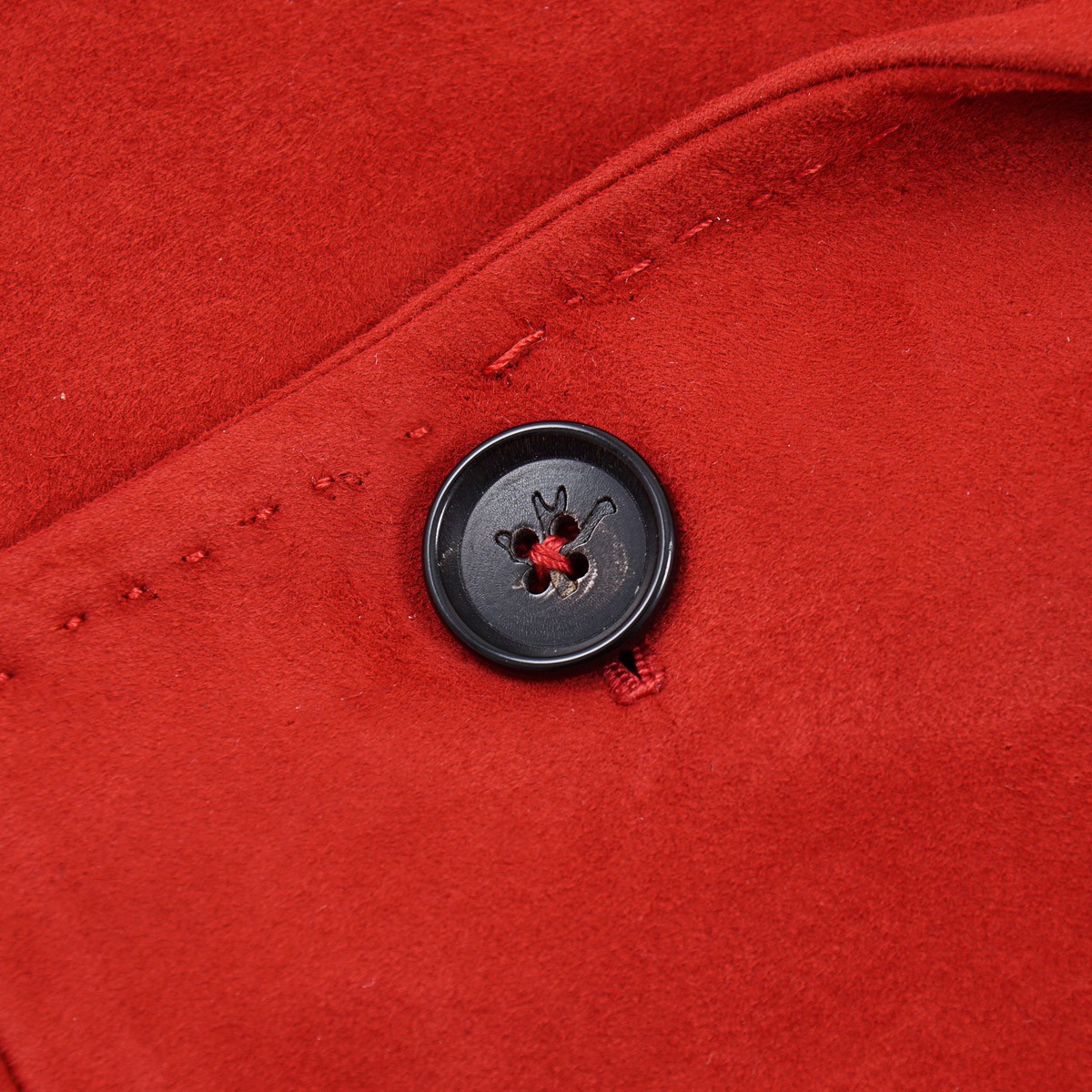 Isaia Red Soft Nappa Lambskin Suede Leather Blazer Jacket Slim L (Eu 52) NWT