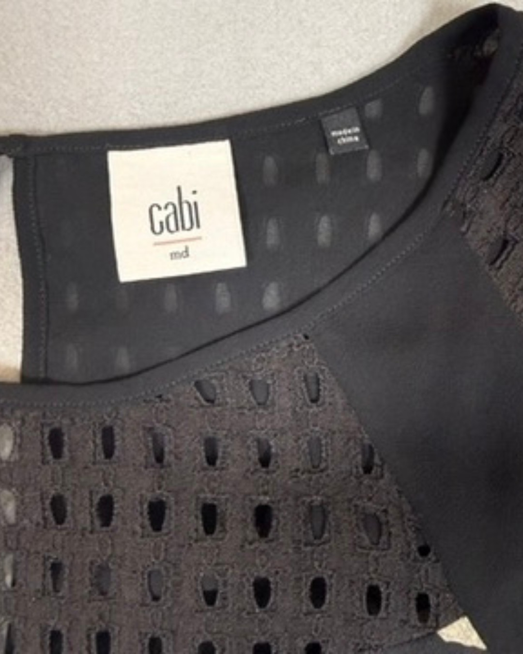 Cabi Medium Zebra Print Sleeveless Blouse Black White Keyhole Back Top