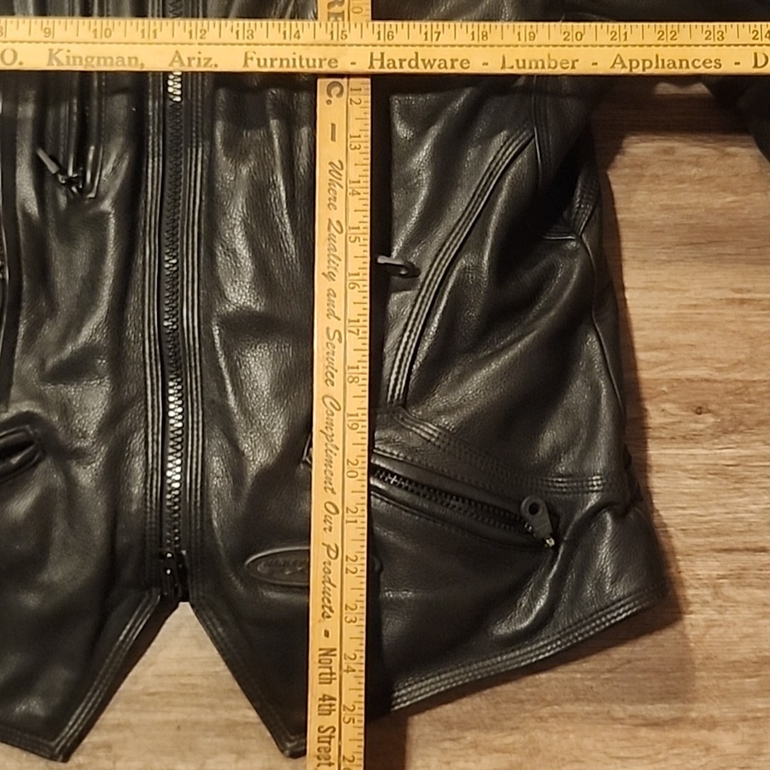 HARLEY DAVIDSON VTG 2000s Women’s Lg FXRG Series 1 Black Leather Vented Jacket