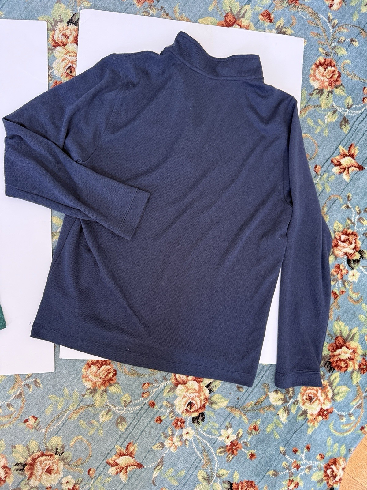 Rhône Mens L Blue 1/4 Sweater Pullover Size Large Soft Golf Hiking Walking