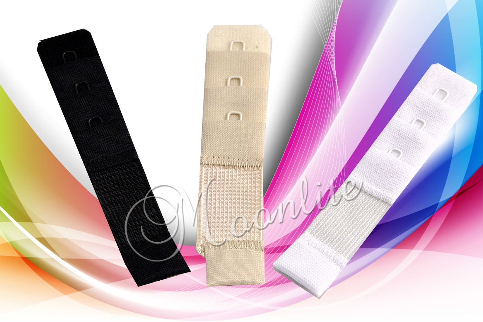 1 Hook Bra Extenders 3-Pack Extensions White Beige Black Reduces Bra Tightness