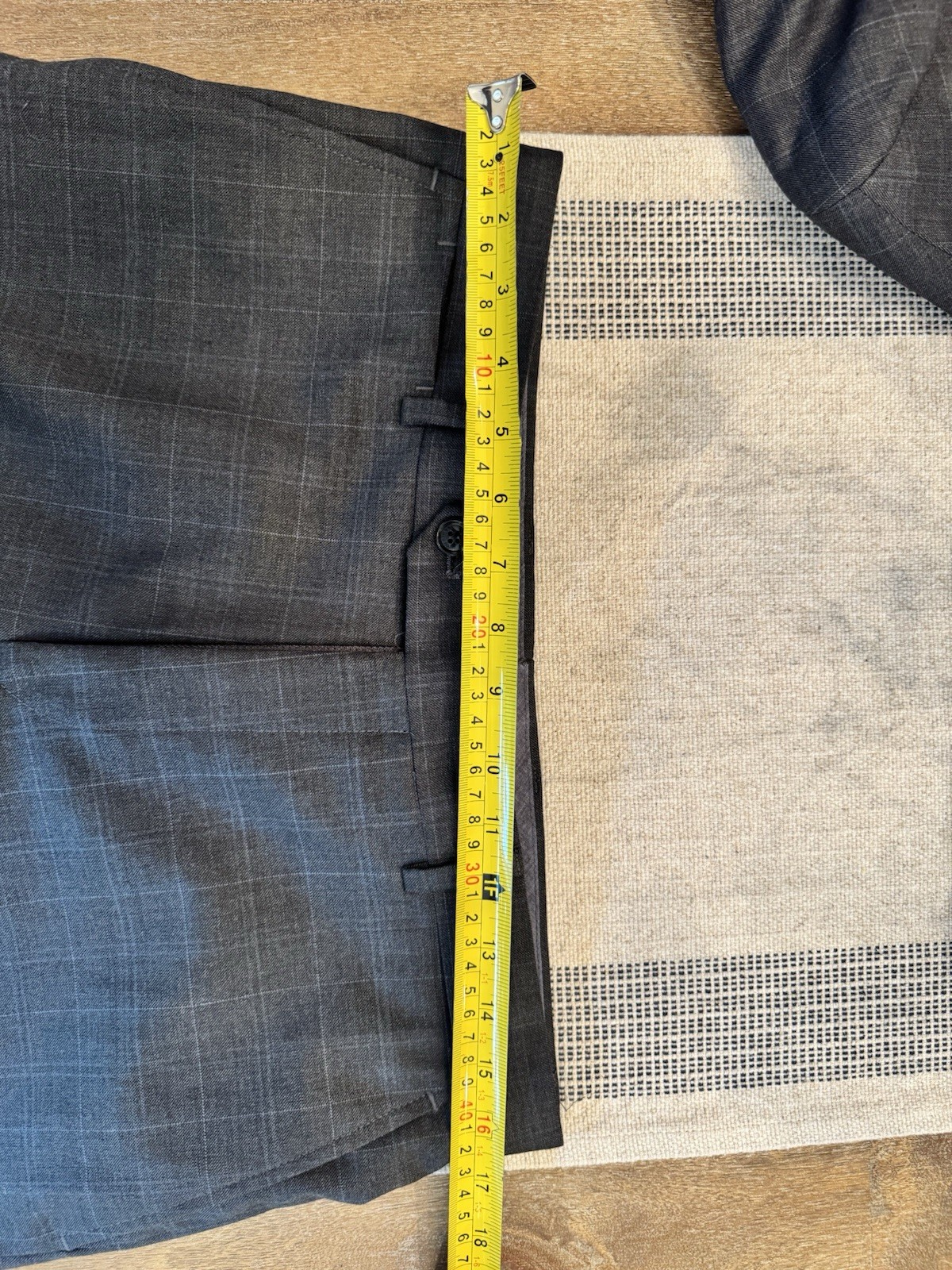 Tommy Hilfiger Men’s Dark Gray Check Slim Fit TH Flex Full Suit 40L / 32×32