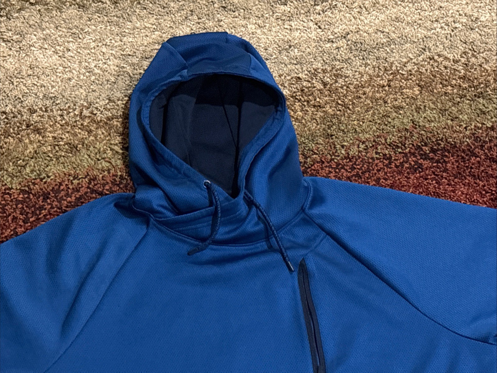 Russell Thermaforce Flex Mens L (42/44) Hoodie Dri Power 360 Blue Sweatshirt