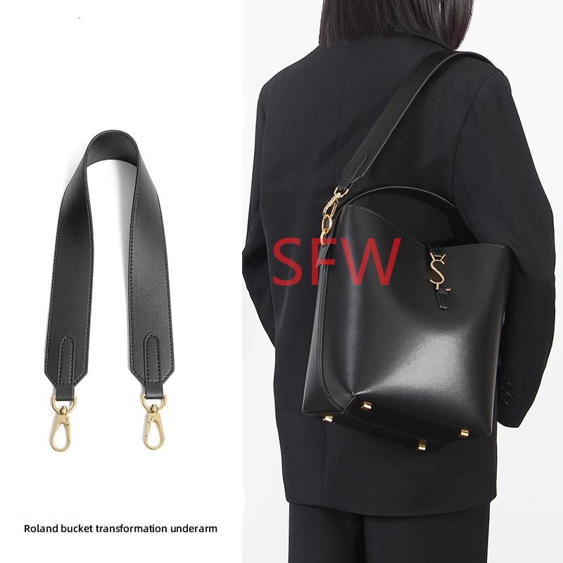 Purse Strap For Black LE 37 Bucket Handbag Replacement Leather Strap