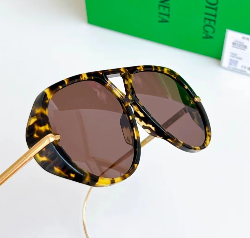 Bottega Veneta Drop Pilot sunglasses BV1273 Havana/Grey With Case New