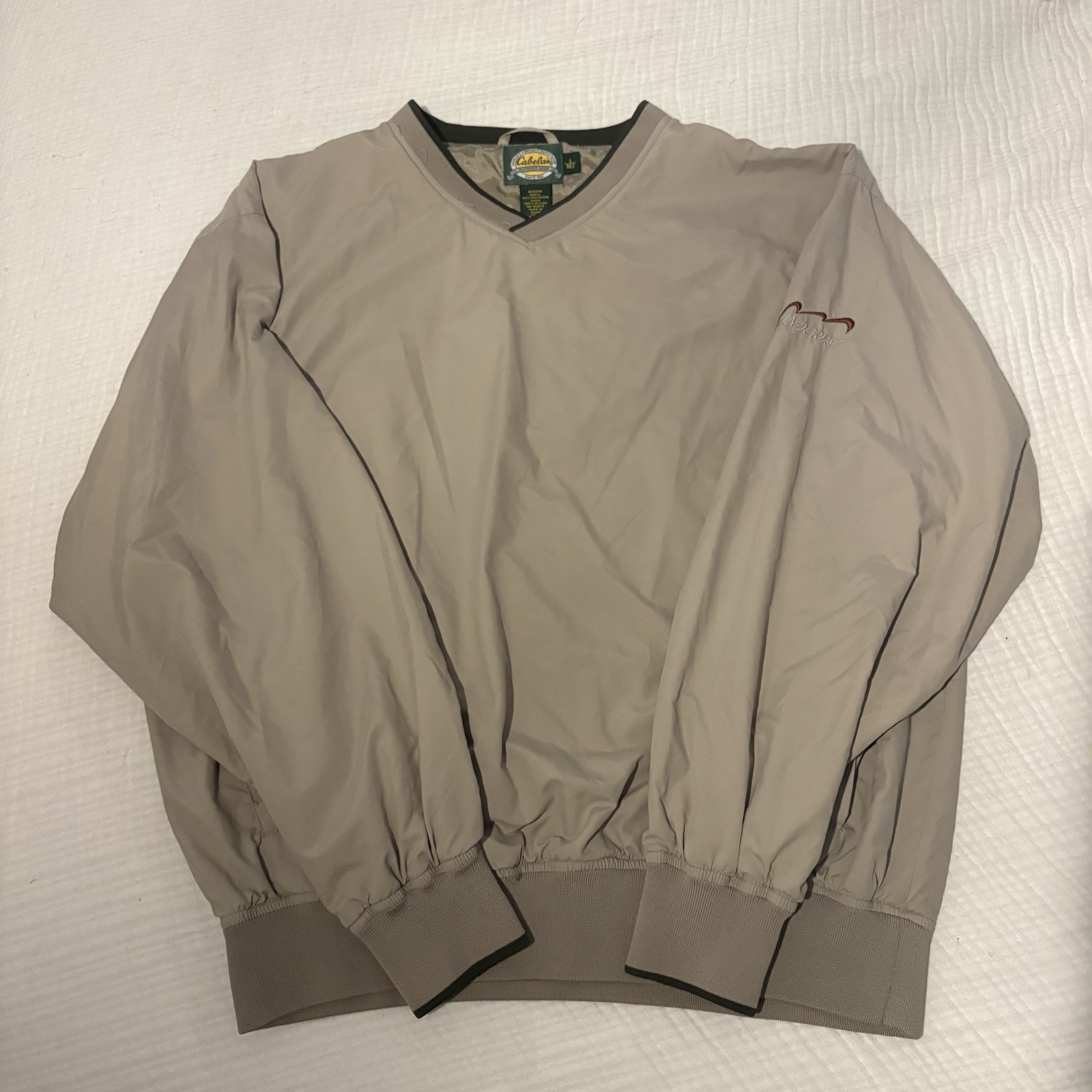 Cabela’s Outdoor Gear Men’s Pullover V-Neck Lined Pocket Jacket L Beige
