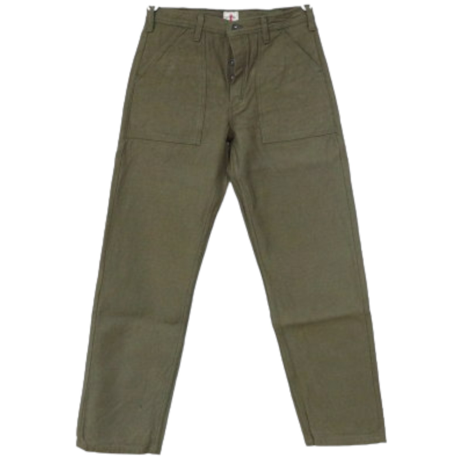 SAMURAI JEANS SJ52BP 15oz HEAVY BACK SATIN BAKER PANTS Olive One-washed