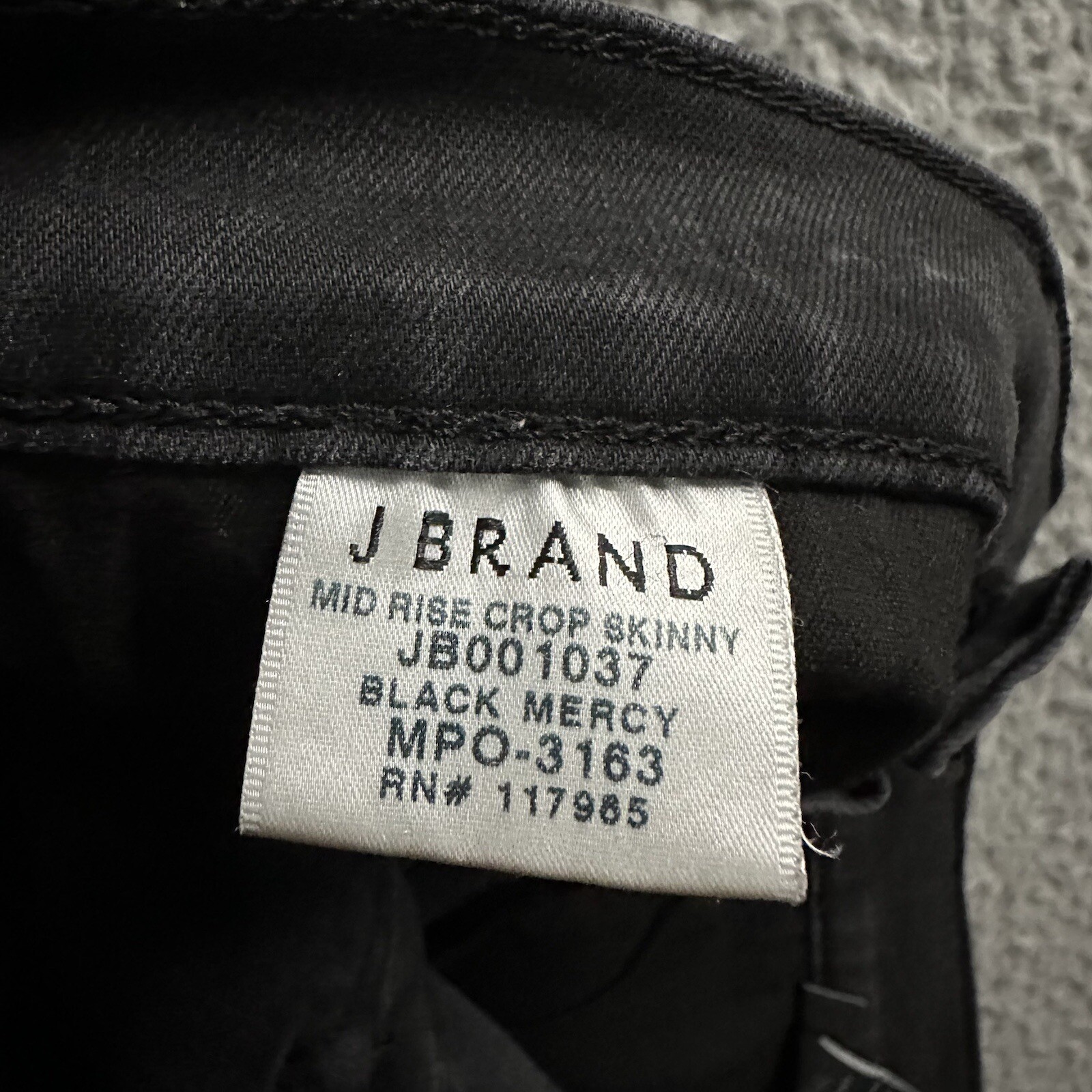 J Brand Womens Jeans Black Size 30 Mid Rise Crop Skinny Distressed Cotton Blend