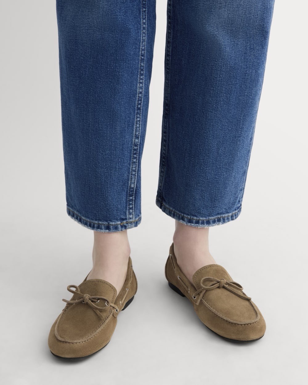 Everlane The Boat Shoe Suede Farro Brown Moccasin Loafers Size 7.5 New in Box