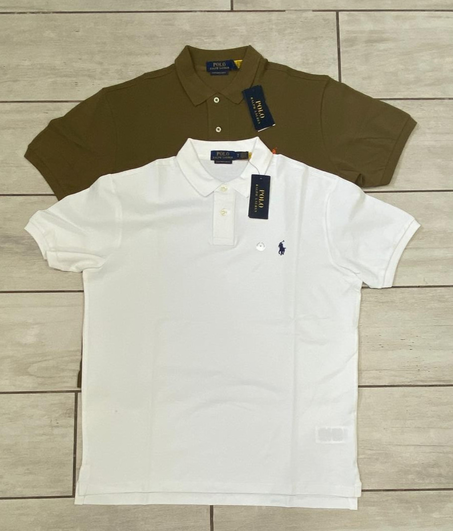 NWT Polo Ralph Lauren Men’s Custom Slim Fit Mesh Polo Shirt -Olive,White S-2XL