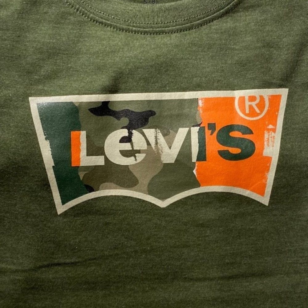 Levi’s Graphic T-Shirt 2-Pack Kids Size S 8 Navy Olive New Batwing Mountain