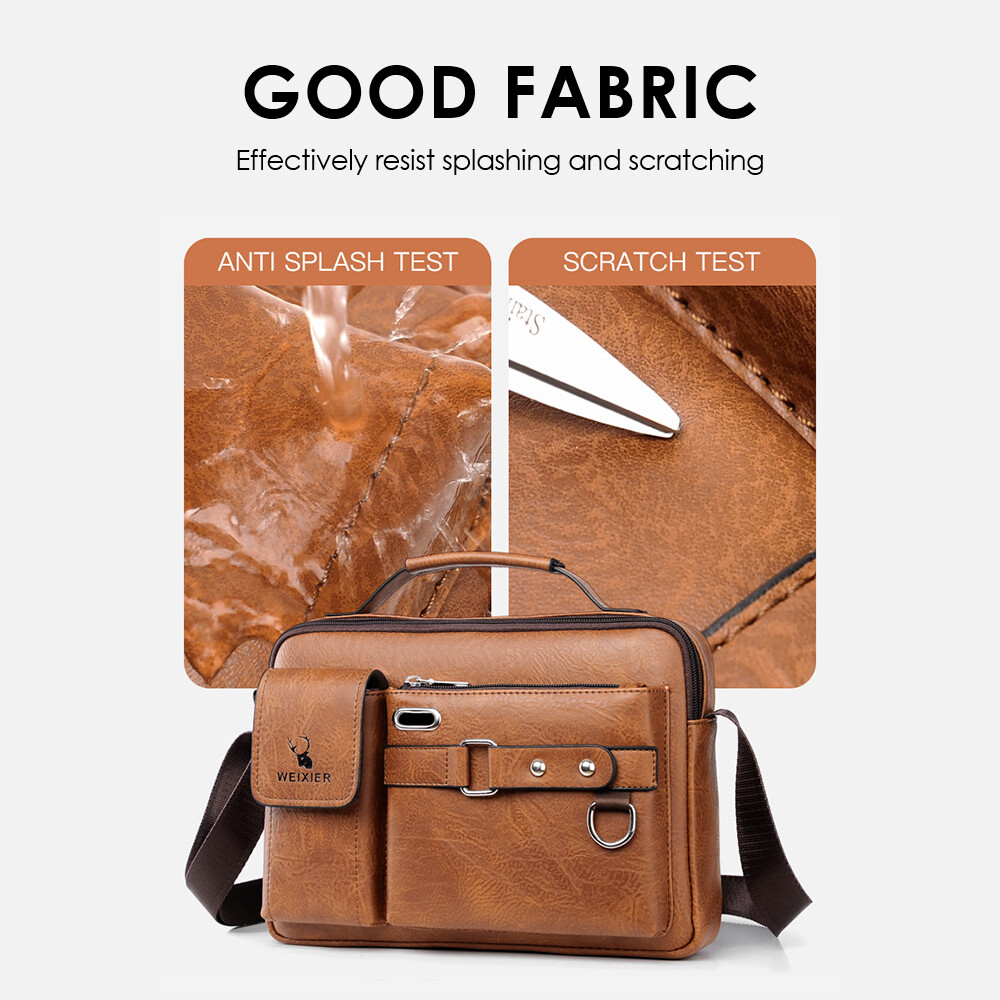 Men Messenger Bag Vintage Leather Briefcase Laptop Bag Satchel Shoulder Bag