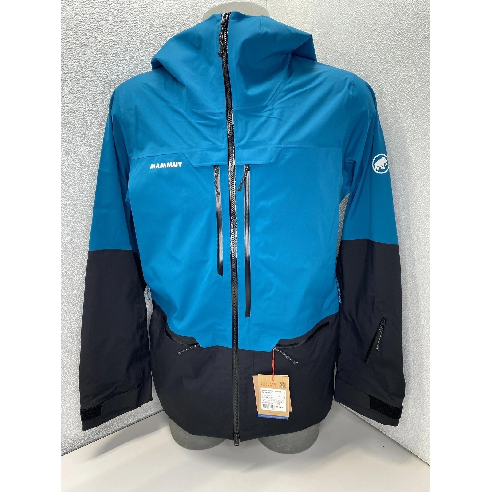 Mammut Mens Jacket Deep Teal Blue/Black Size L Haldigrat HS Hooded Full Zip