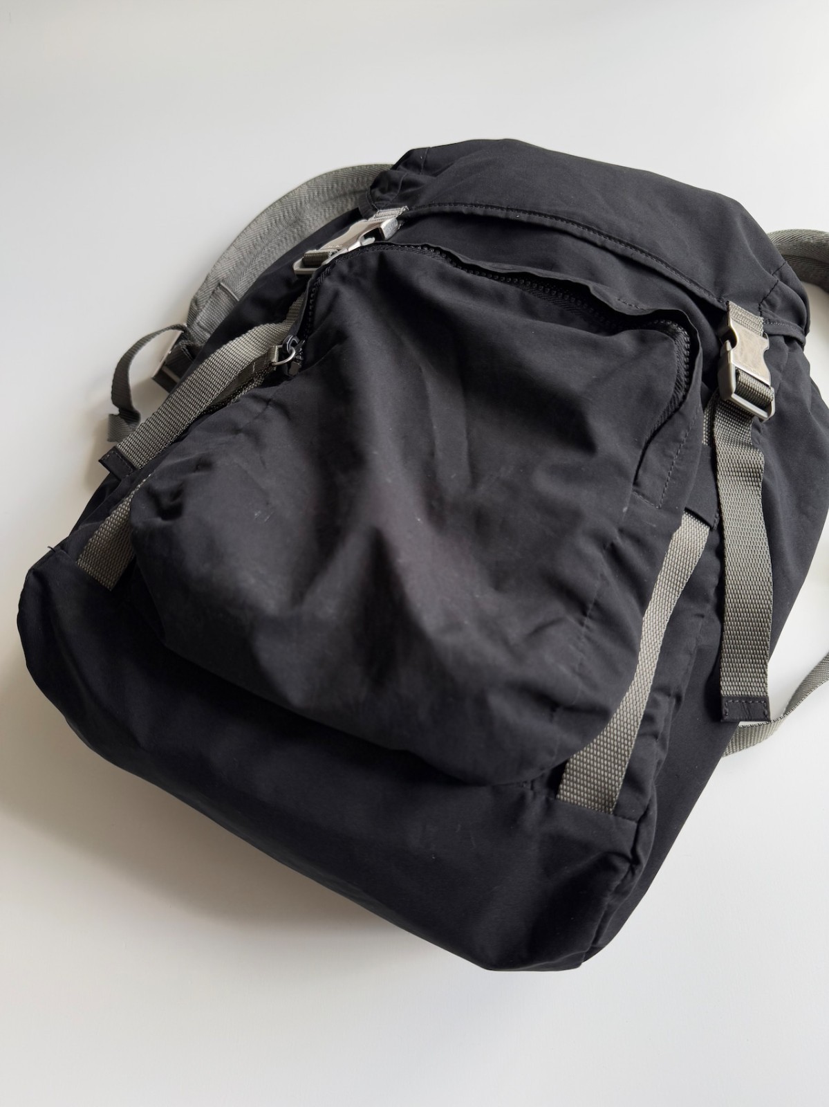 Prada Sport SS2000 Nylon Backpack Black W11.4×D7.4×H17.7in