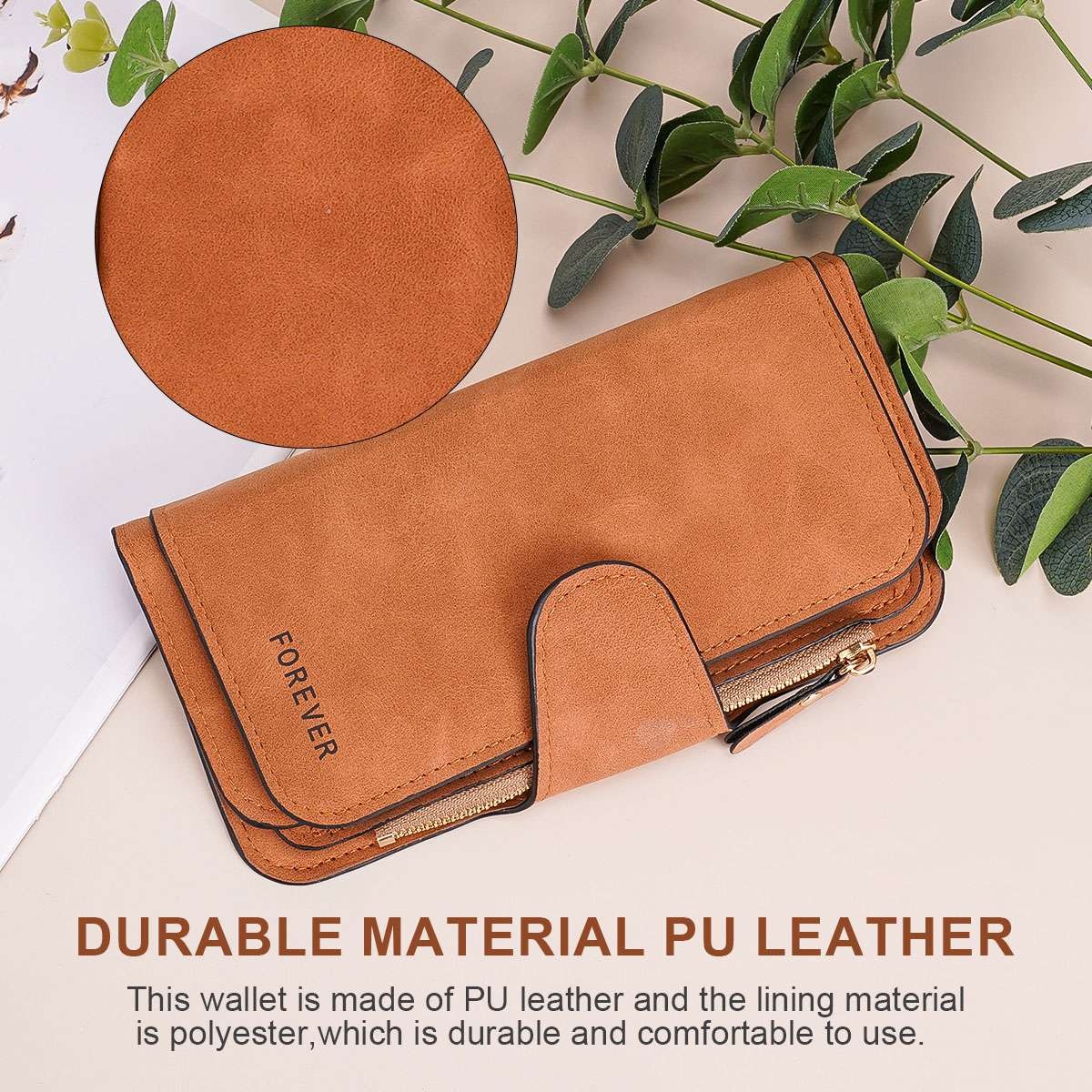 Large Capacity Women Leather Wallet Long Clutch Card Holder Purse Hasp Handbag