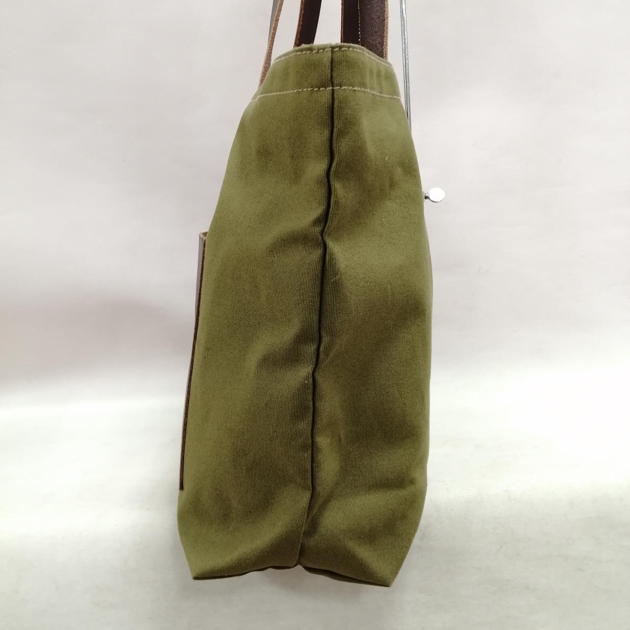 IL BISONTE Khaki Brown Pocket Canvas Tote Bag 10.6 inch