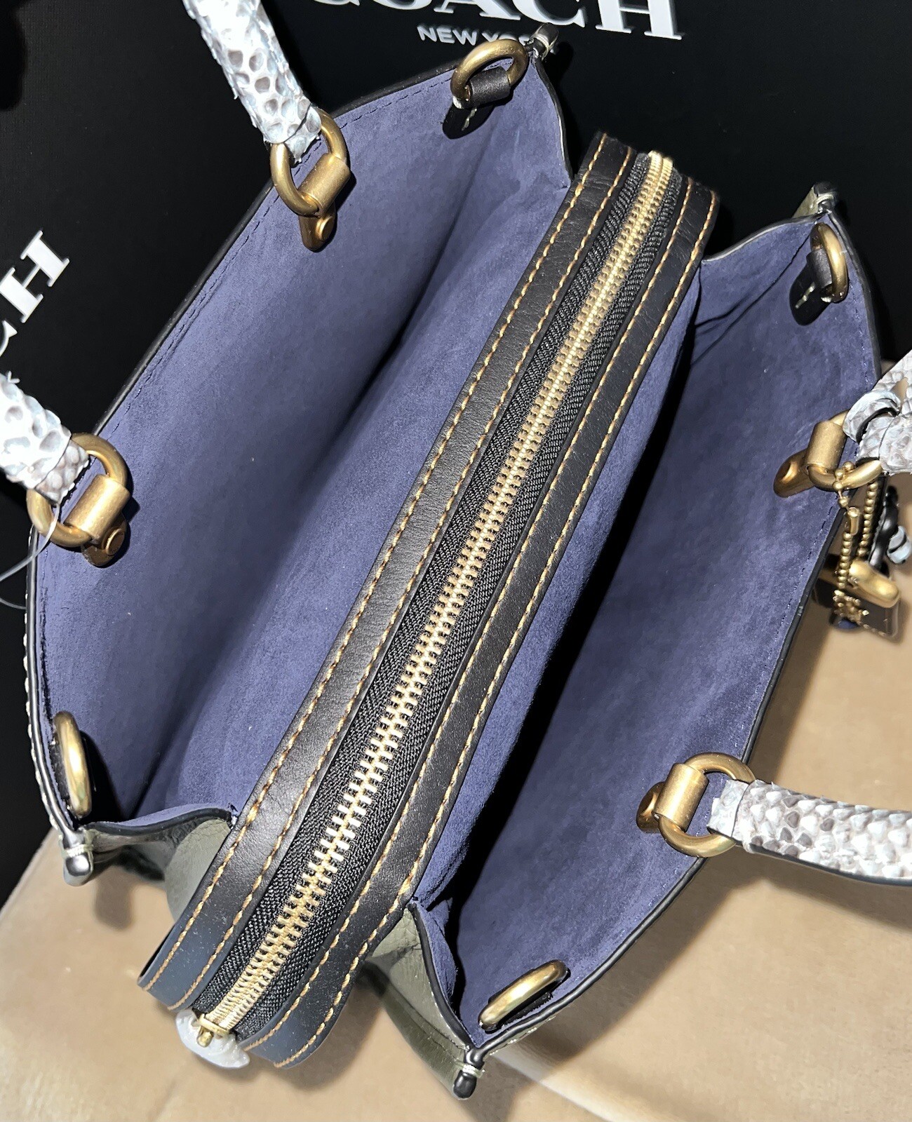 Coach 1941 MTO Rogue Bag In Colorblock With Snakeskin Detail, Style 59997, NWT!