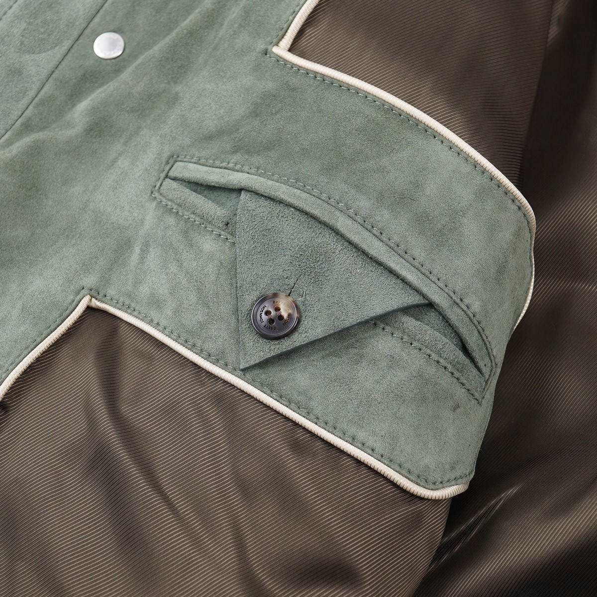 Brett Johnson Green Soft Calf Suede Leather ‘Lugano’ Field Jacket XL (Eu 54) NWT