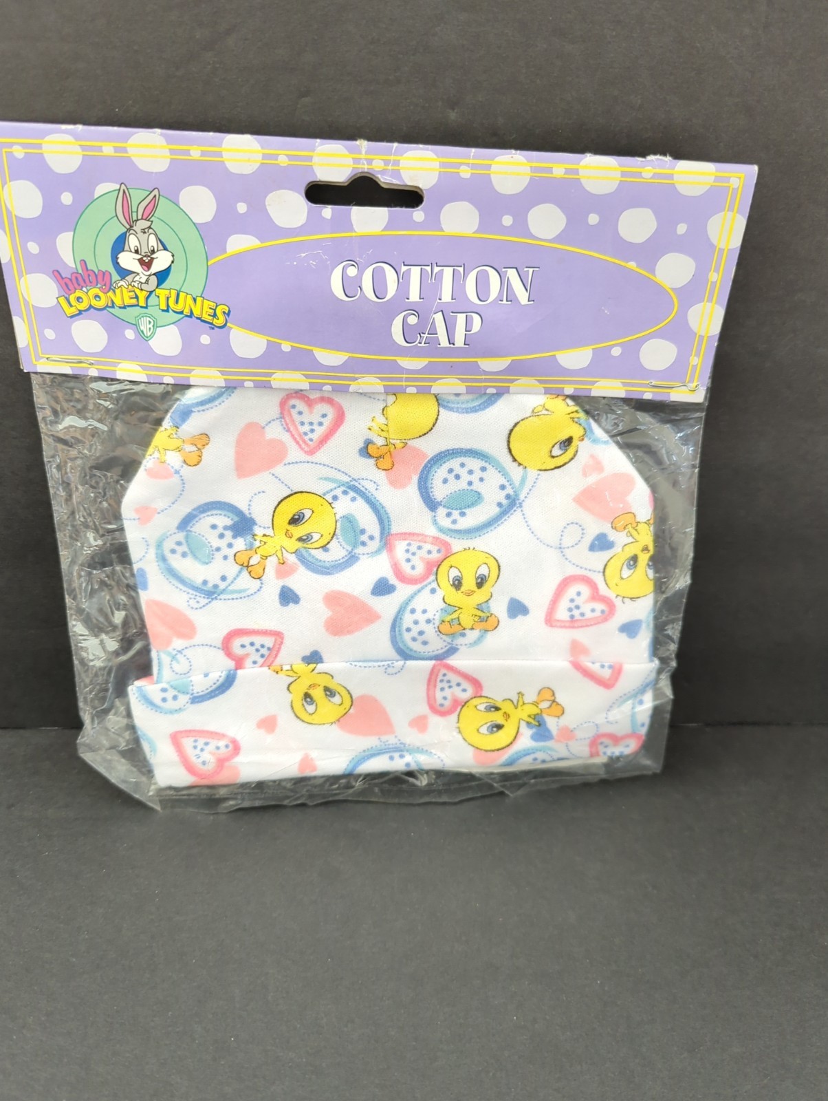 Vintage Baby Looney Tunes TWEETY BIRD Pink Flowers Infant Cap Layette NEW