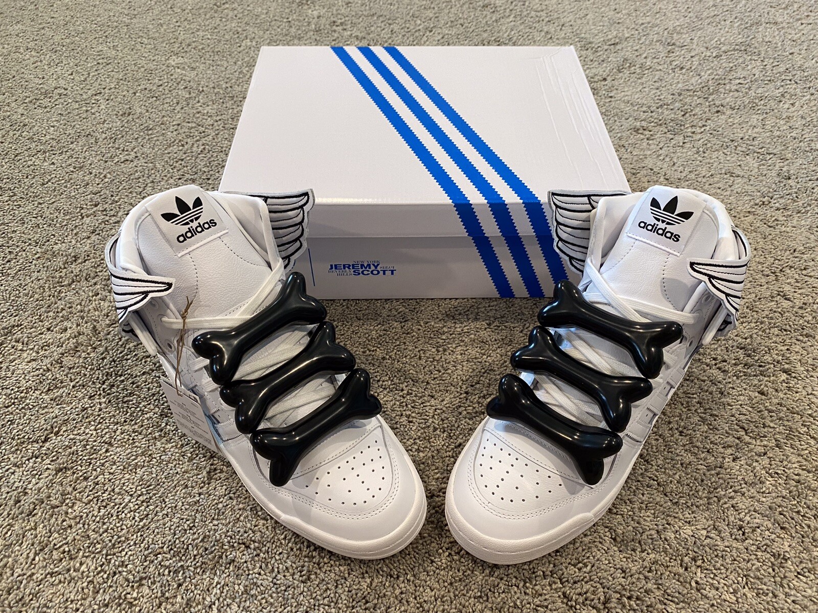 Adidas Jeremy Scott, 6 Black Bones Only, Shoes Not Included.