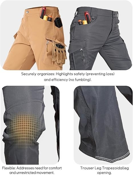 Men’s Tactical Cargo Pants Waterproof Multi Pockets Work Hiking Outdoor Stretch