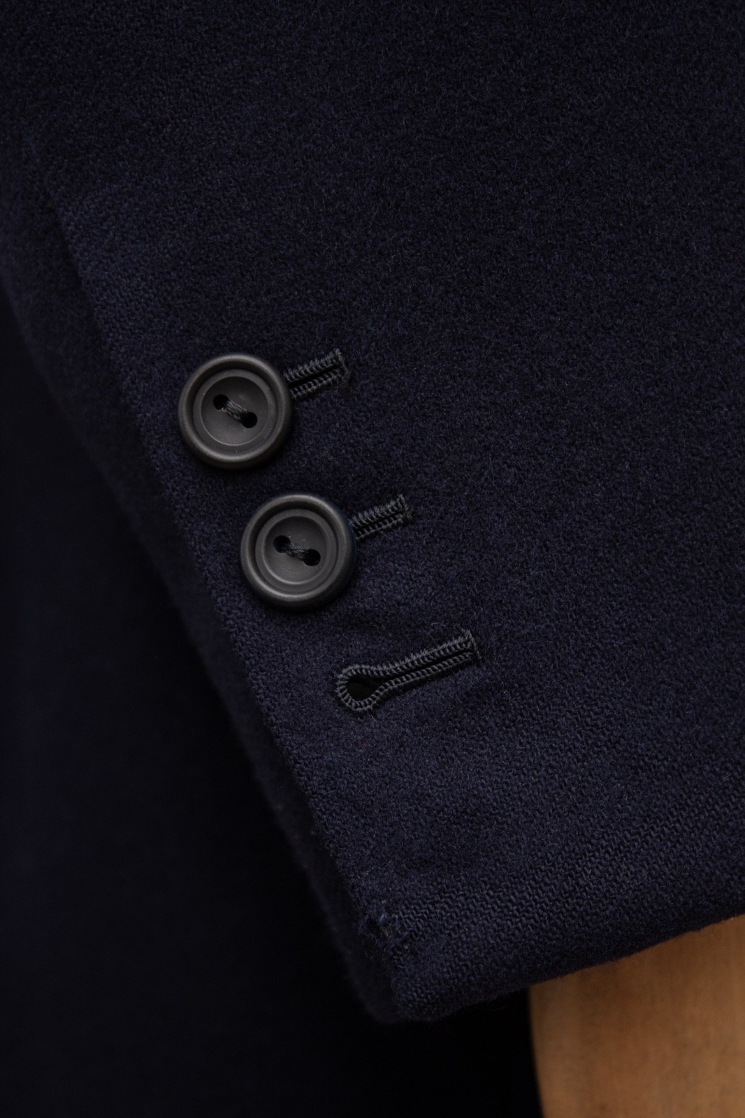Huntsman Savile Row Bespoke Flannel Wool Navy Double Breasted Blazer Jacket