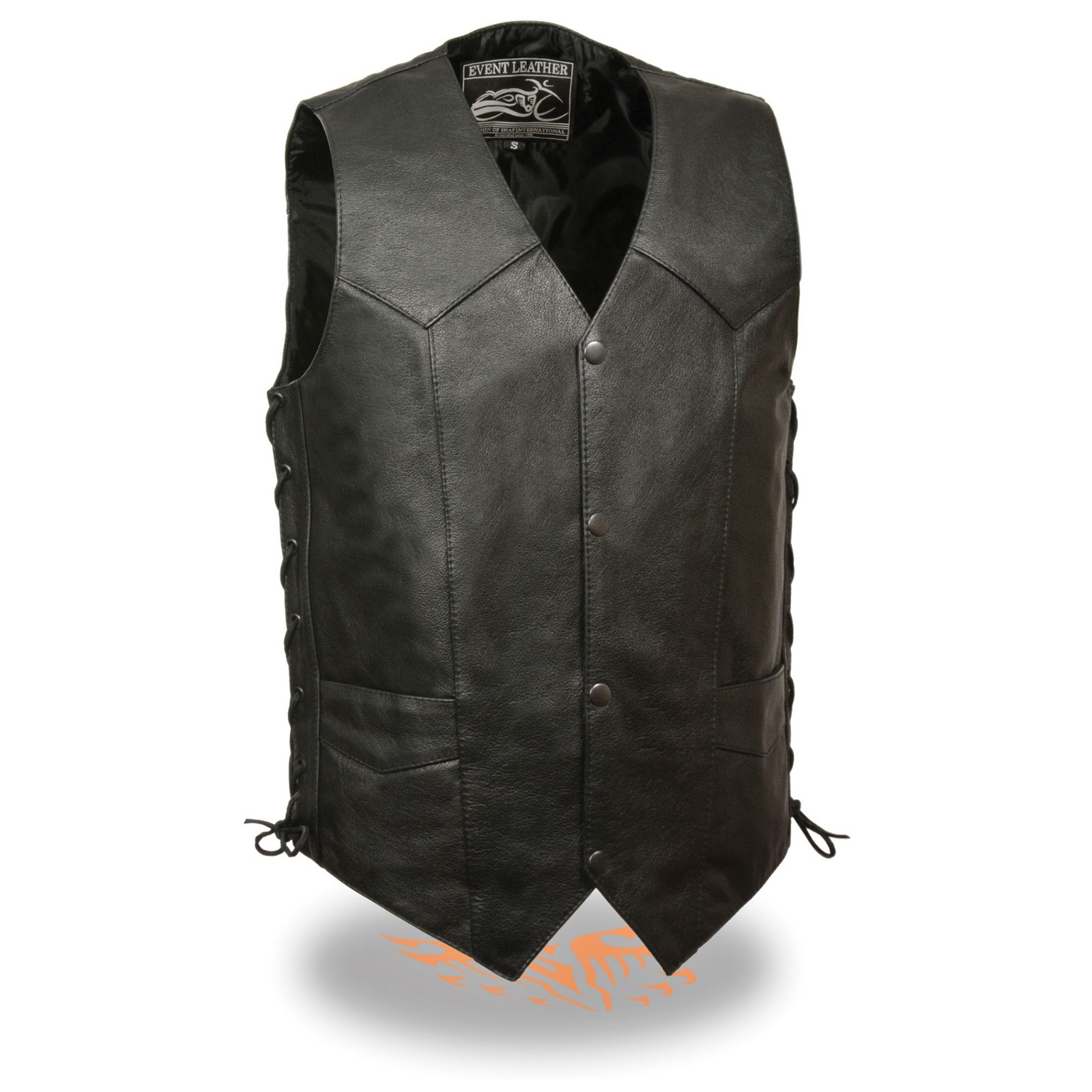 Event Leather EL5397 Men’s Classic Side Lace Motorcycle Riding Leather Vest