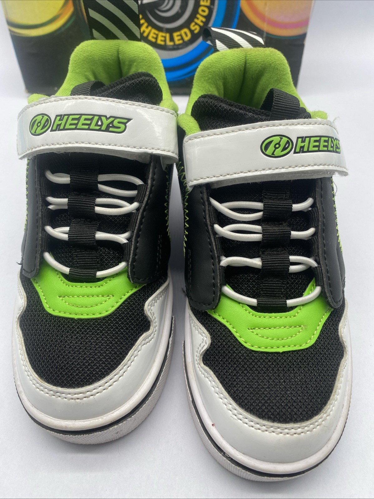 Heelys Kids’ Rocket x2 Shoes Black/White/Charcoal/Neon Green – HE100848K-BKWCNG,