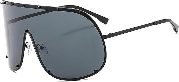 Fashion Oversized Luxury Sunglasses for Women Men One-piece Lens Frame Uv400 New