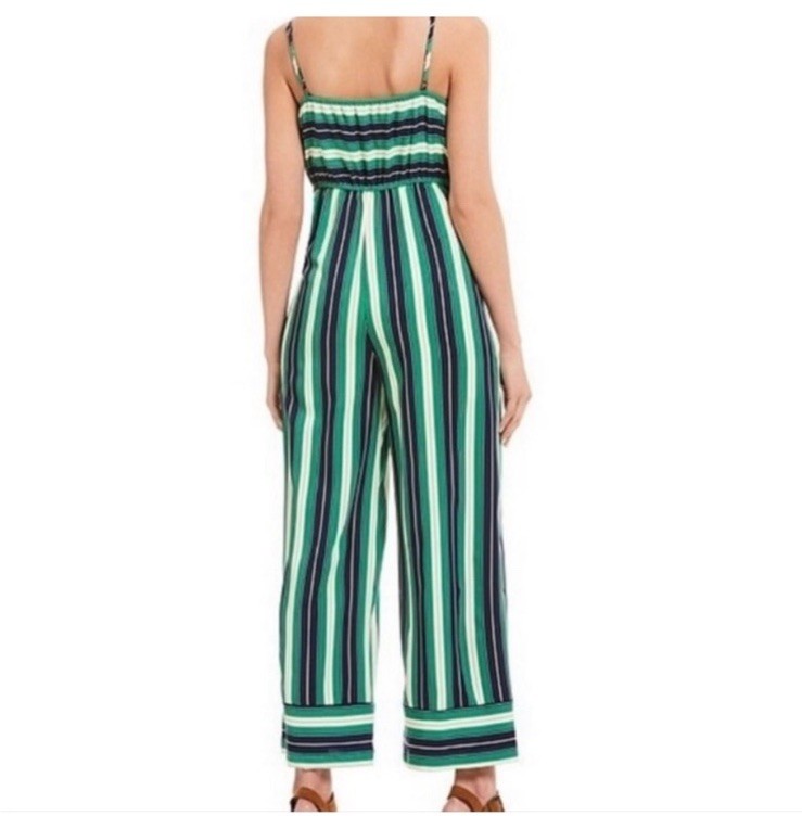 Ivory Polyester Striped Jumpsuits & Rompers for Women in good condition size L