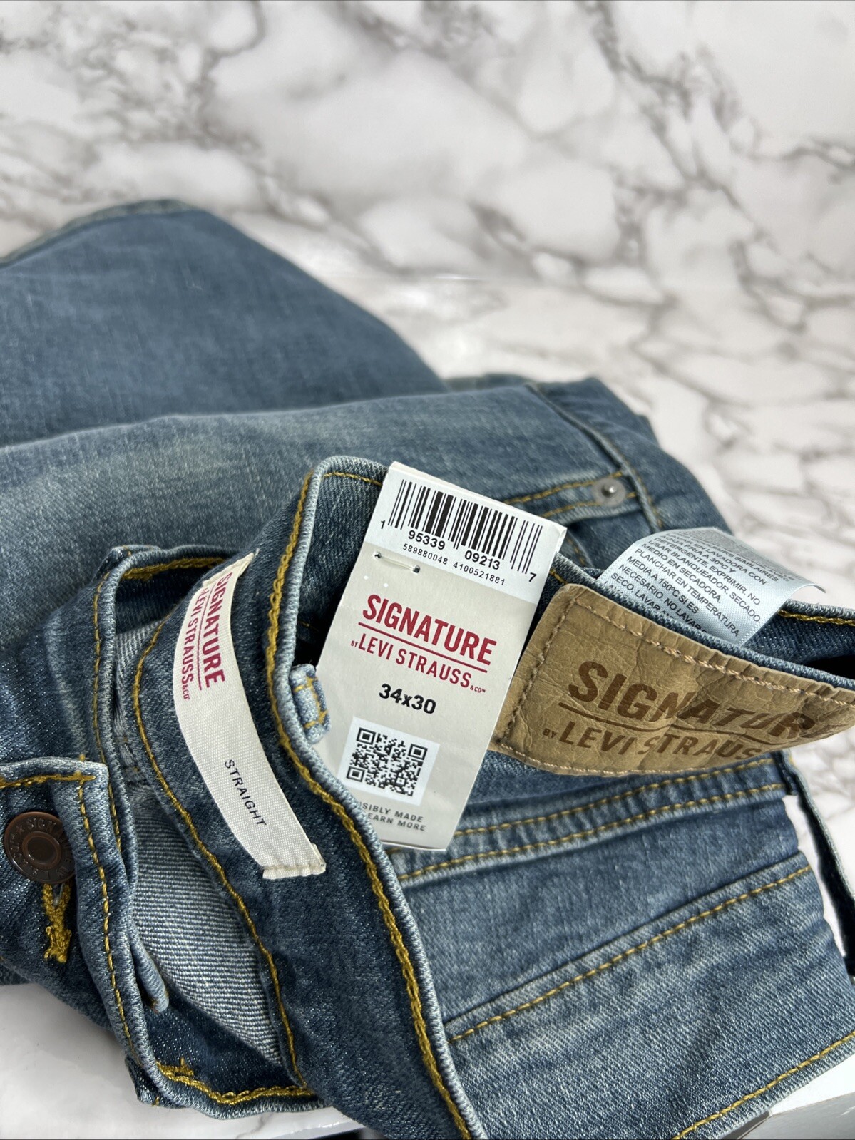 Levi Strauss Signature Men’s Straight Fit Jeans Sun Glare 34W x 30L 589880048