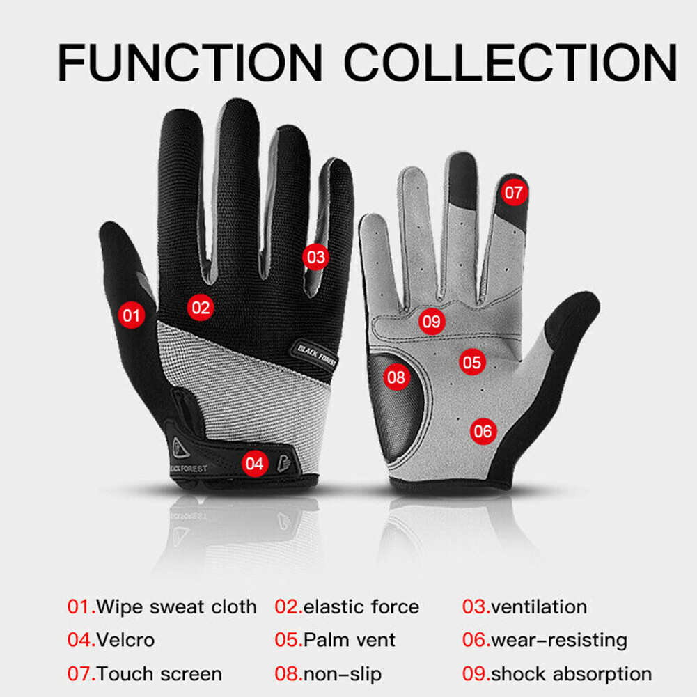 Men Women Full Finger Touch Screen Cycling Gloves MTB DH Mountain Bike Gloves US