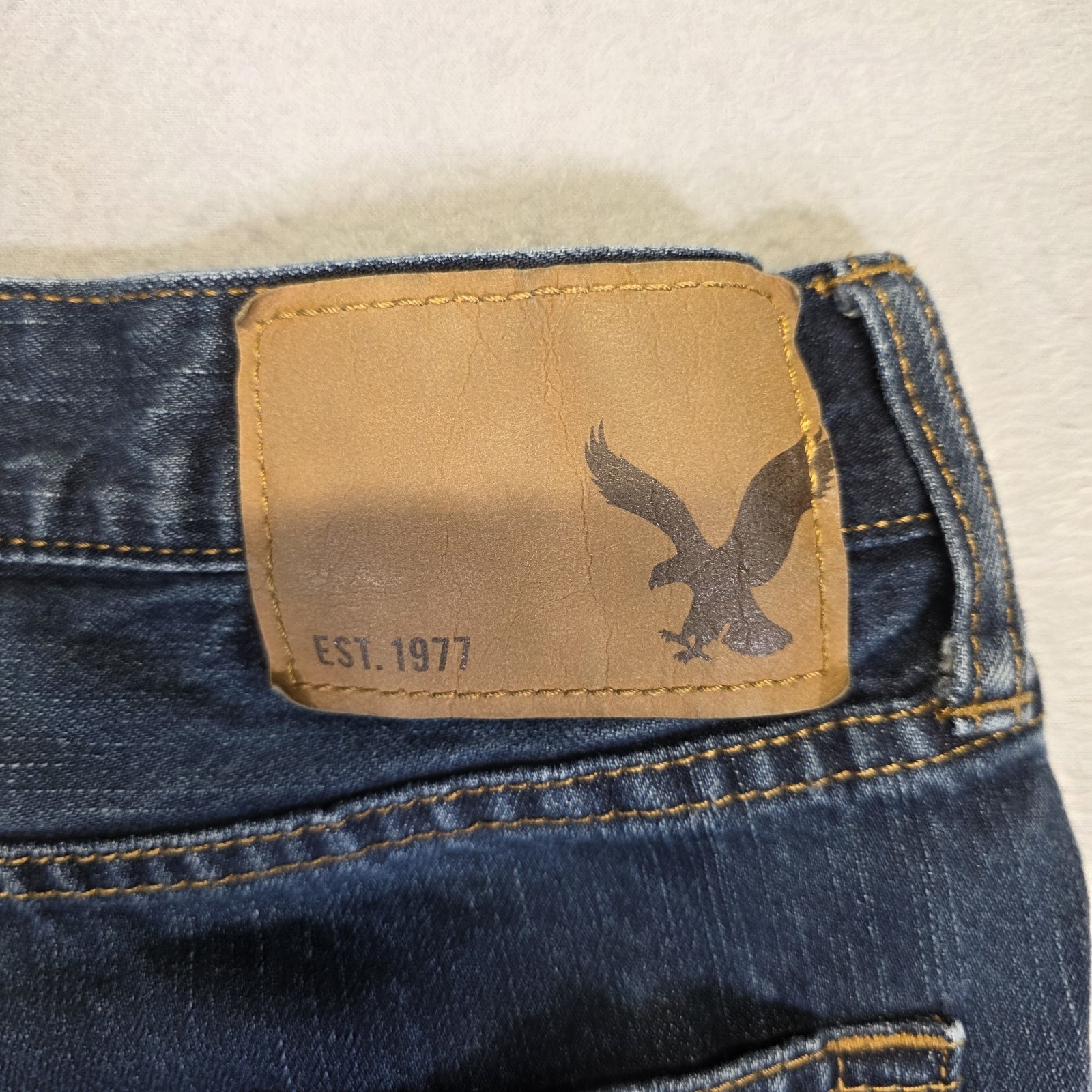 American Eagle Jeans Mens 32×32 Blue Original Straight Cotton Dark Wash Denim