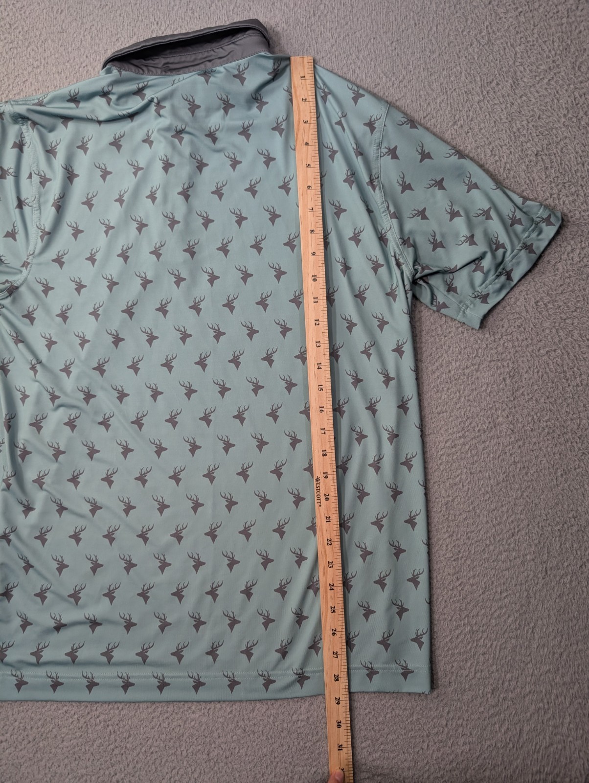 Waggle Polo Shirt Mens Large Buck Deer Antlers Golf Stretch Performance