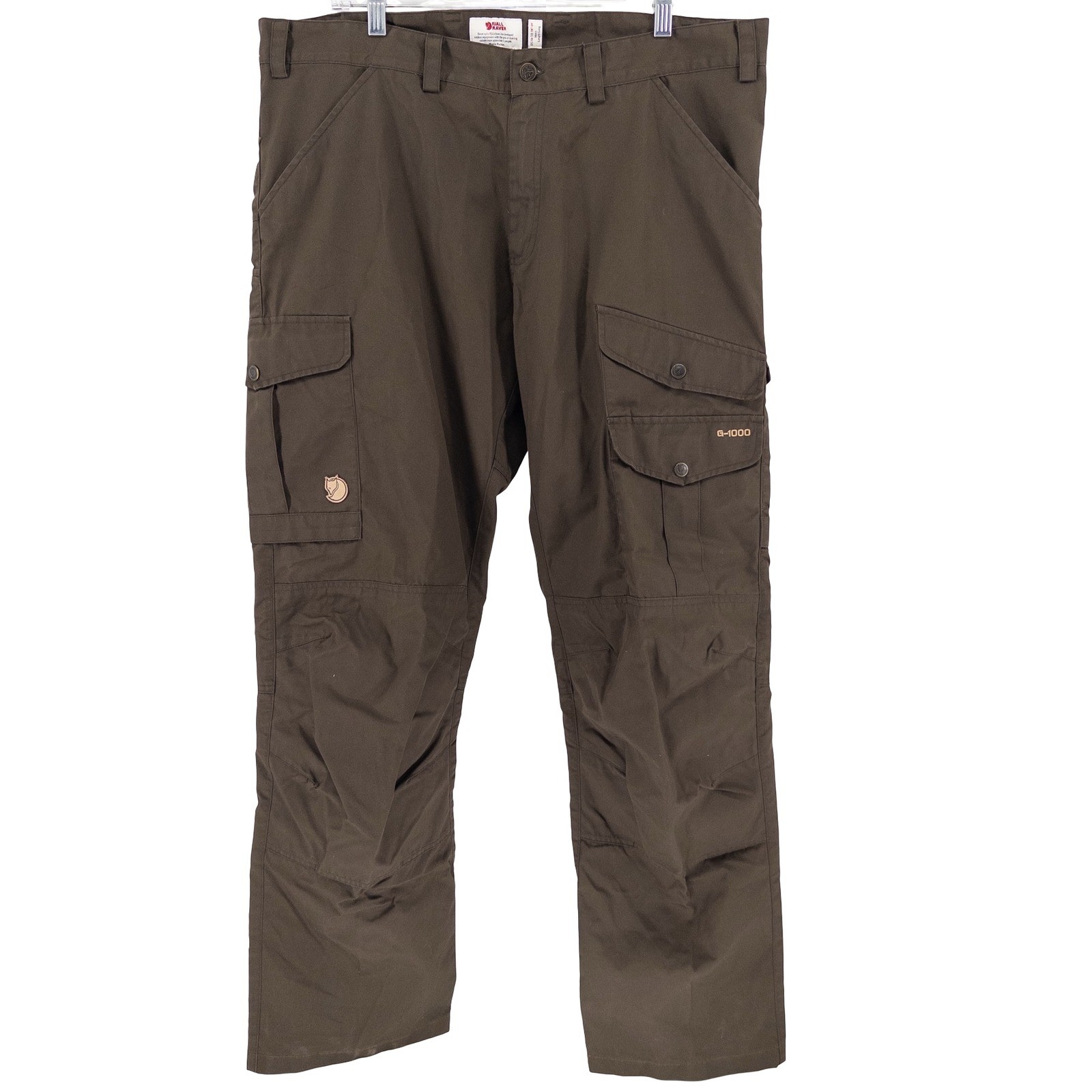 Fjallraven Mens US 38-39 Long Barents Pro Trousers Brown G-1000 Cargo Pants