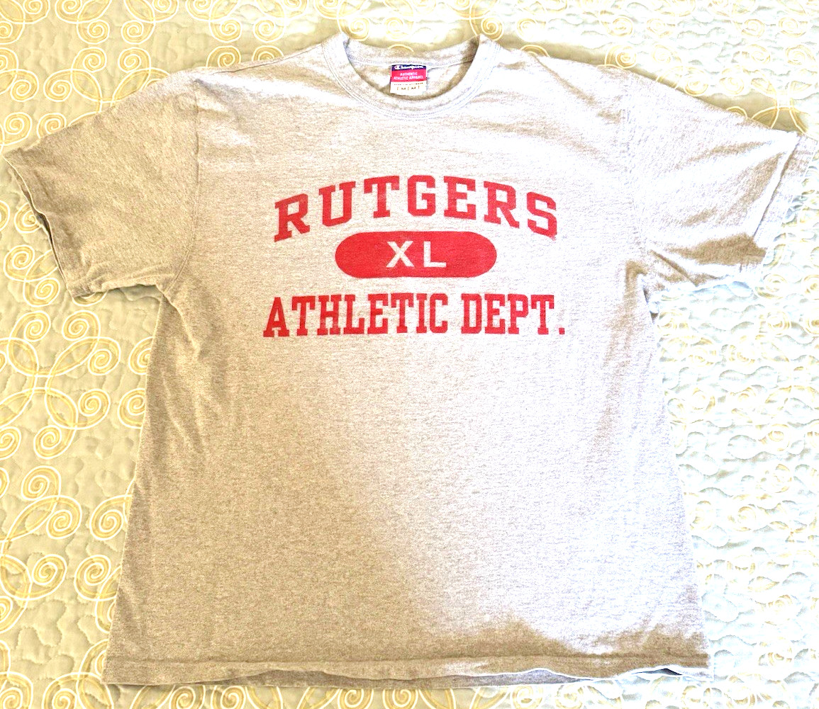 Authentic Champion Rutgers University Athletic Dept Cotton T-Shirt Size Medium