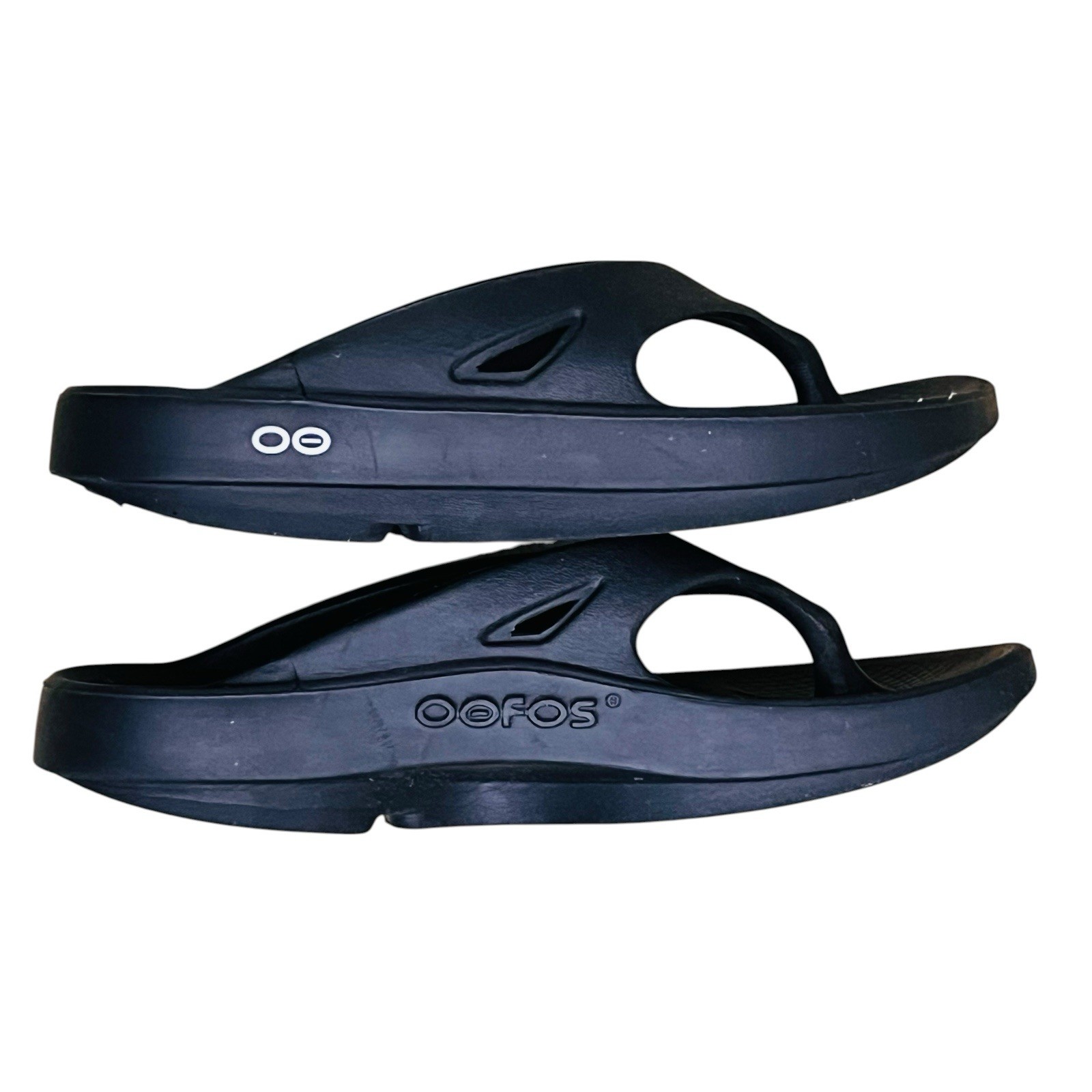 Oofos Oolala Recovery Sandals Womens Sz US 7 Luxe Flip Flop Thong Black